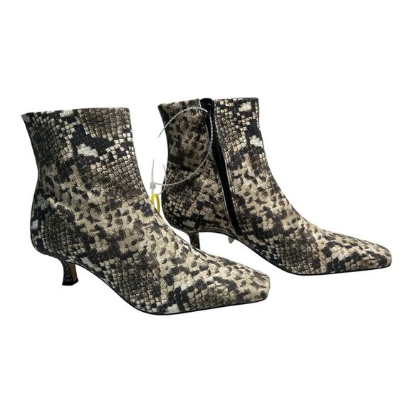 NEW GIANNI BINI SZ 8 Palmero Snake Print Snip Toe Kitten Heel Booties Ankle Boot - Picture 1 of 12